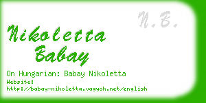 nikoletta babay business card